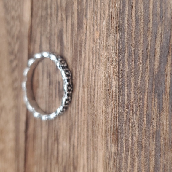 Size 6 R123 Antique Sterling Wreath Ring Floral Flower Artsy Victorian - Picture 2 of 2